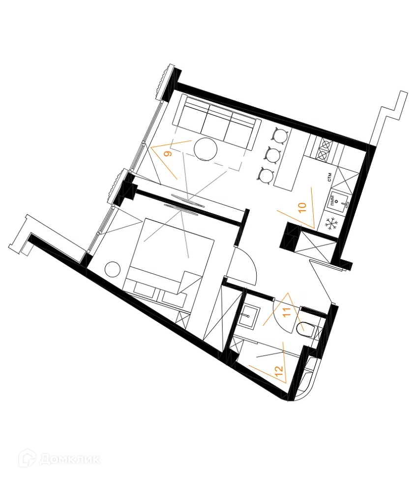 1-комн 47.10 м² - фото 1